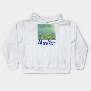 Waterlilies by Claude Monet Kids Hoodie